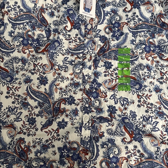 NWT Gloria Vanderbilt Paisley Print Button-Up Shirt Size L - Picture 3 of 5